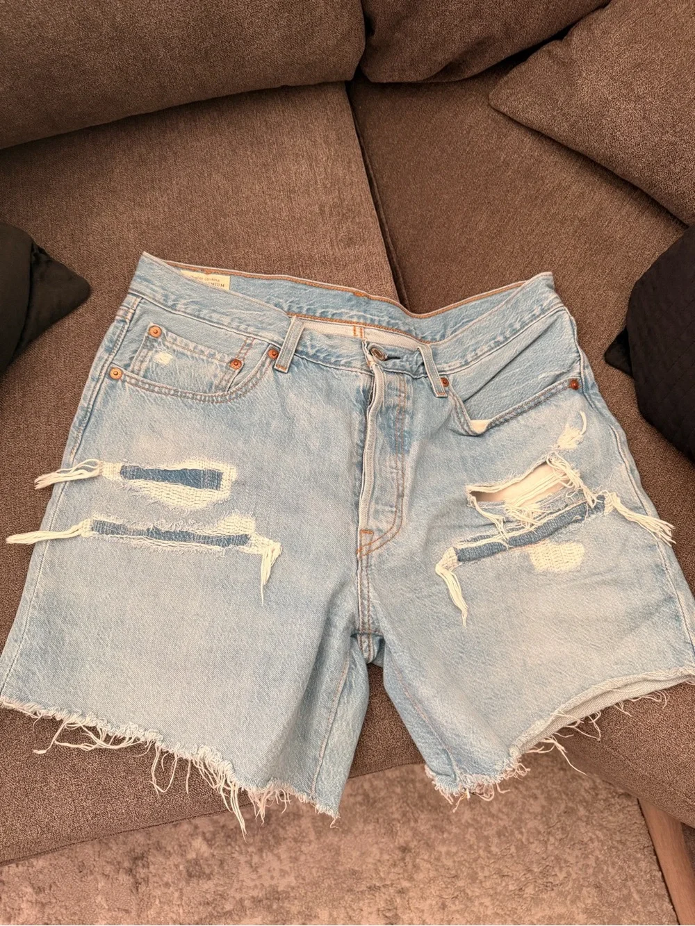 Levi's Light Blue Distressed Women’s Jean Shorts